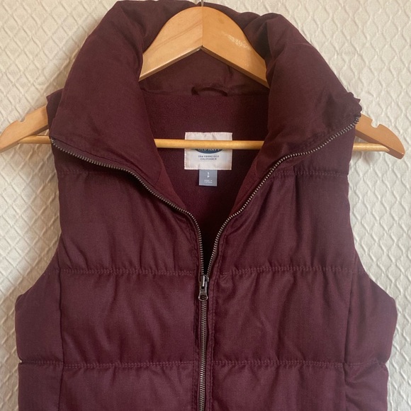 Old Navy Plum/Burgundy Quilted Vest with High Collar. Zip up. Small. Puffer. - Picture 1 of 13